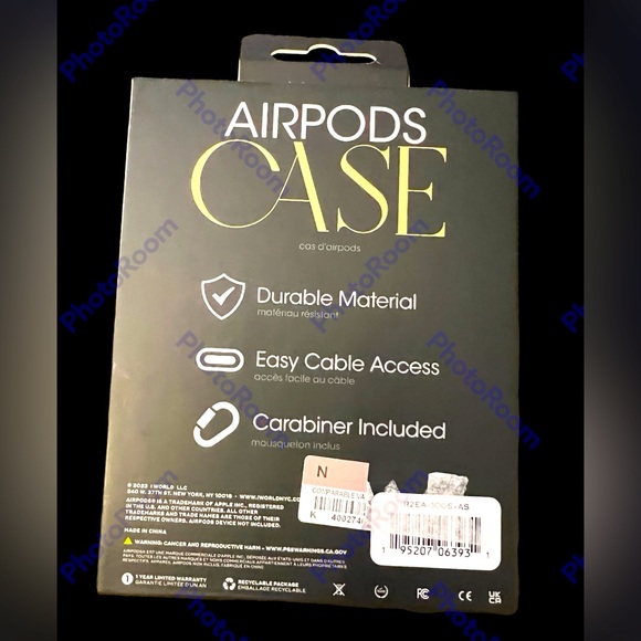 AirPod’s case with carabiner pink glitter sparkles by Rachel Zoe NWT - Picture 2 of 2